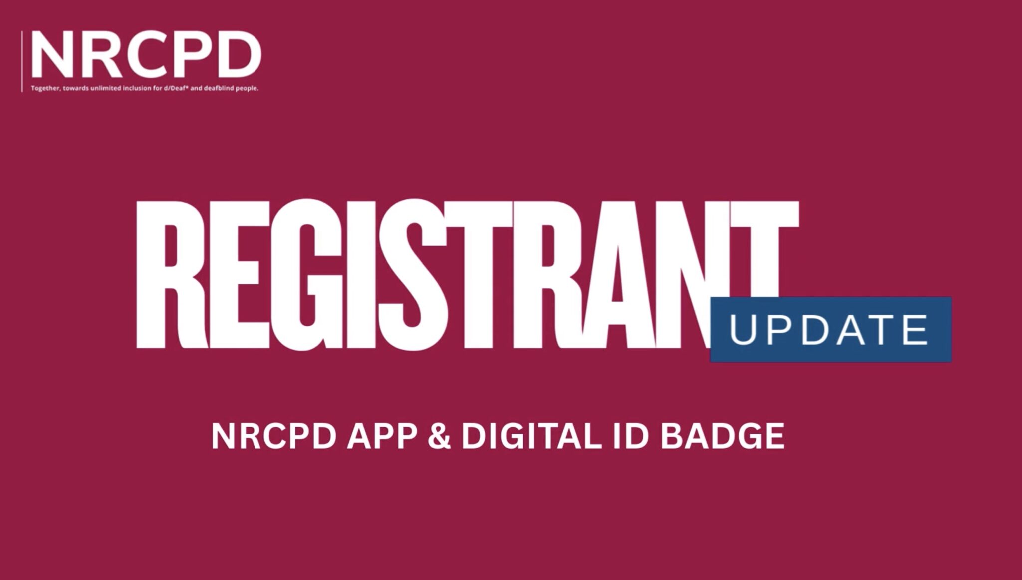 NRCPD Registrant Update - NRCPD App & Digital ID Badge